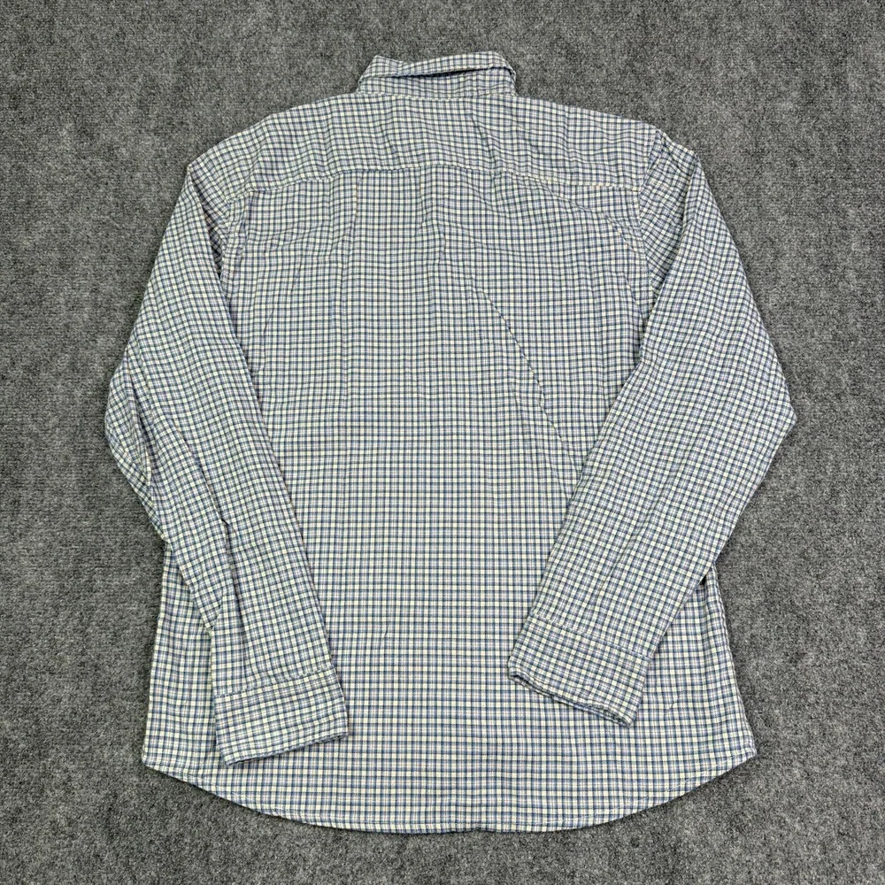Wrangler Western Shirt Mens L Blue Plaid Stretch Cowboy Button Up Workwear